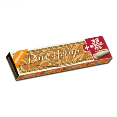 PURE HEMP Unbleached King Size With Tips